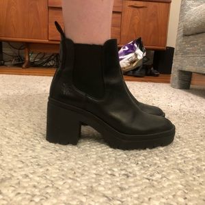 Black Fly London platform ankle boots, size 38